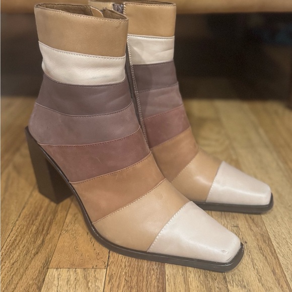 Jeffrey Campbell Multicolor Striped Ankle Boots - Picture 2 of 13